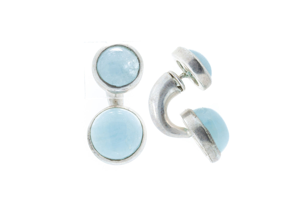Milky Aquamarine in Brushed Silver
