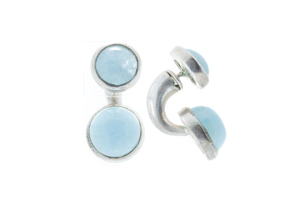 Milky Aquamarine in Brushed Silver