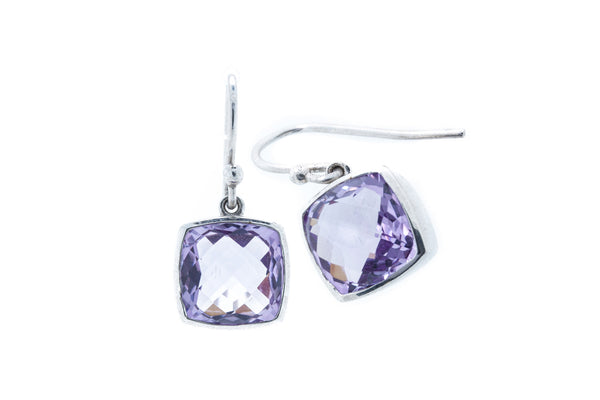 Pink Amethyst with 2 Micron 18K White Gold Plating
