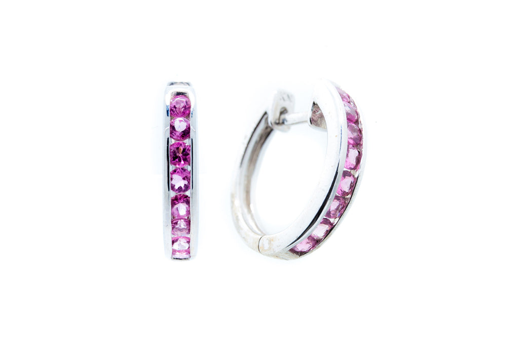 Pink Tourmaline Hoop