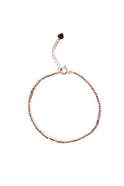 18K Rose Gold Faceted Bead Bracelet